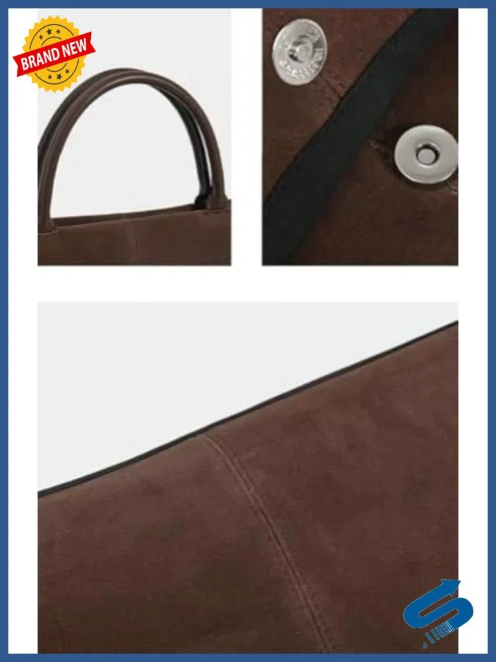 Suede Slouchy Hobo Bag with Buckle Large Capacity Satchel Shoulder Crossbody